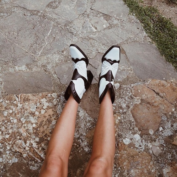 Ganni Meg 45 Leather Cowboy Boots 